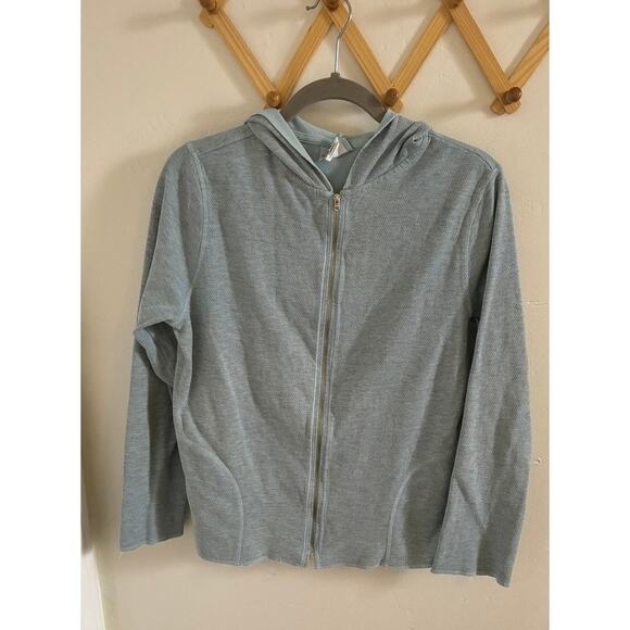 Marc Ware Hot Cotton Sweatshirt Womens Medium Blue Hoodie Full Zip Bohemian - Picture 1 of 11